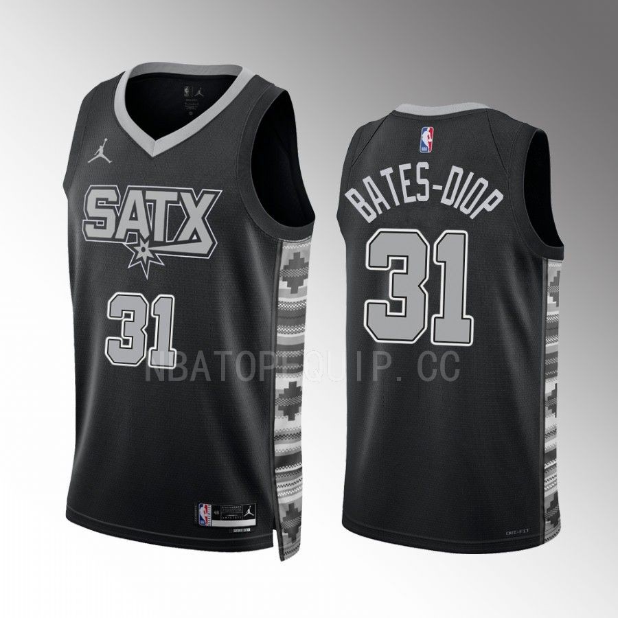 Keita Bates-Diop San Antonio Spurs Black #31 Statement Edition Jersey SATX