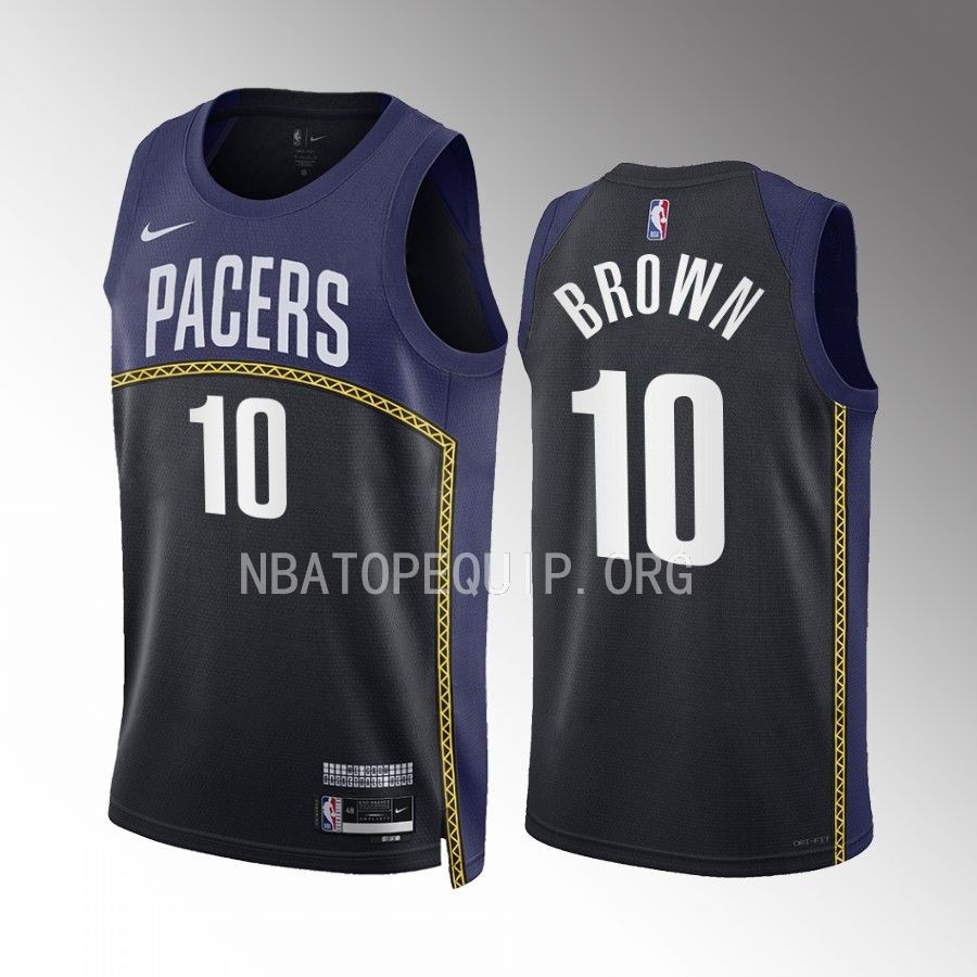 Kendall Brown Indiana Pacers City Edition Black Navy #10 Jersey Swingman
