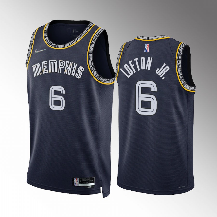 Kenneth Lofton Jr. #6 Memphis Grizzlies City Edition Navy Jersey