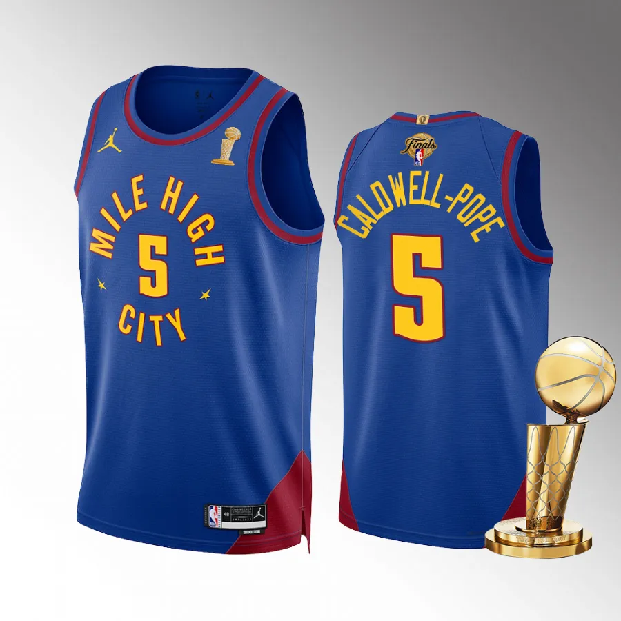 Kentavious Caldwell-Pope Finals Champions Denver Nuggets Blue #5 Jersey Statement