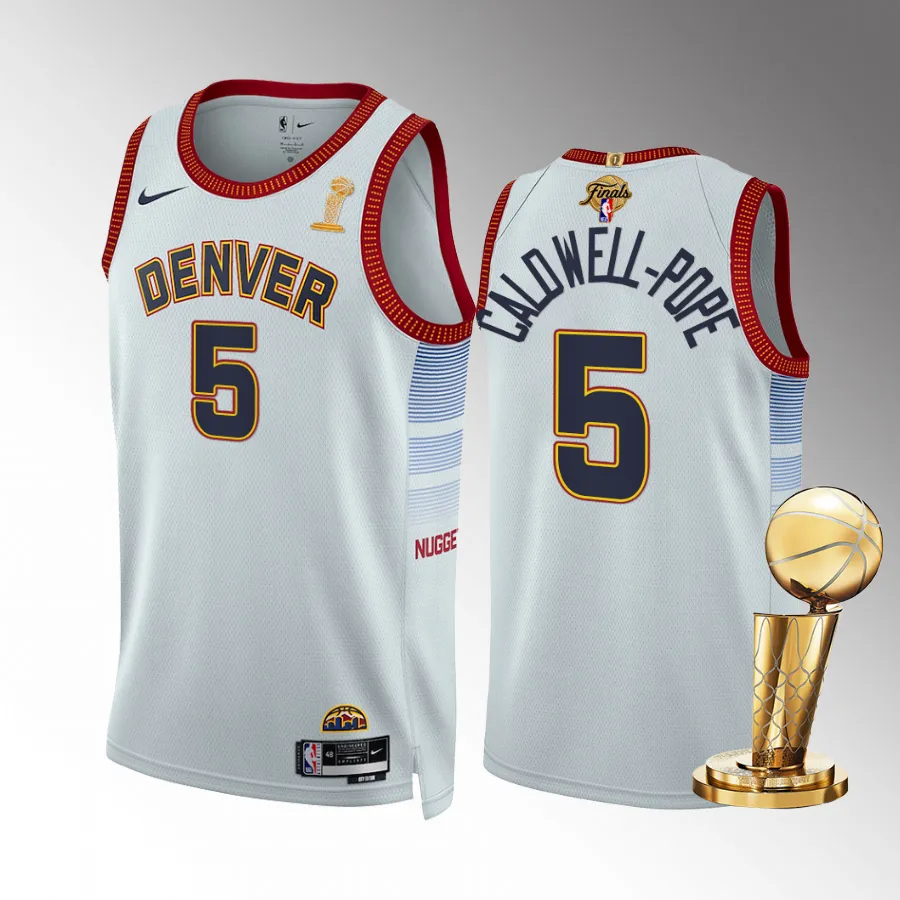 Kentavious Caldwell-Pope Finals Champions Denver Nuggets White #5 Jersey City Edition