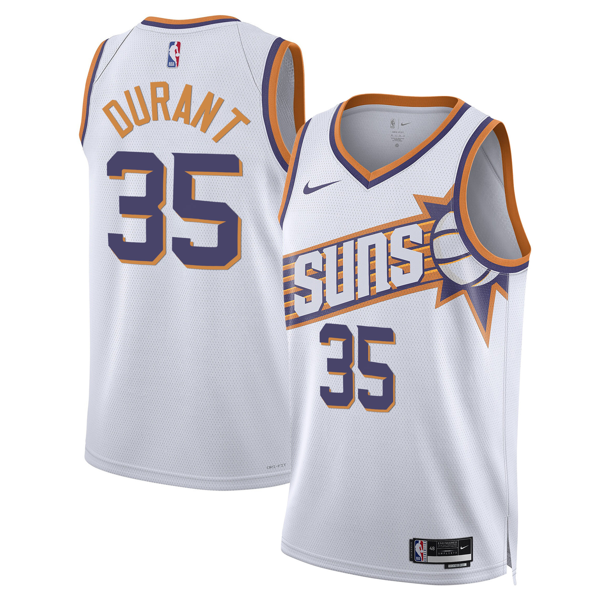 Kevin Durant Men's Phoenix Suns Swingman White Jersey - All Stitched