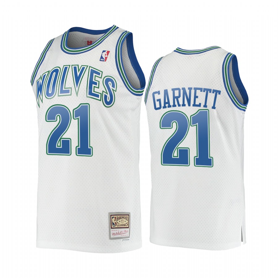 Kevin Garnett #21 Minnesota Timberwolves Hardwood Classics Jersey White