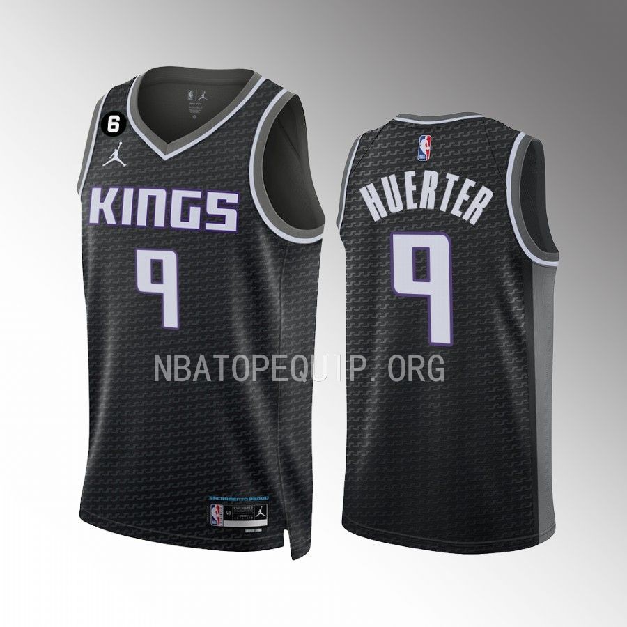 Kevin Huerter Sacramento Kings #9 Black Jersey Statement Edition Swingman