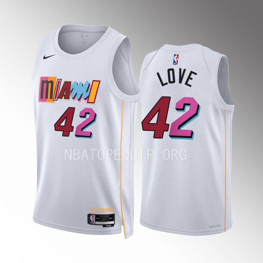 Kevin Love Miami Heat White #42 City Edition Jersey Swingman