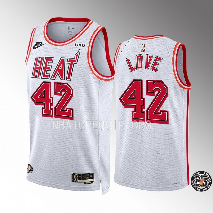 Kevin Love Miami Heat White #42 Classic Edition Jersey 35th Season