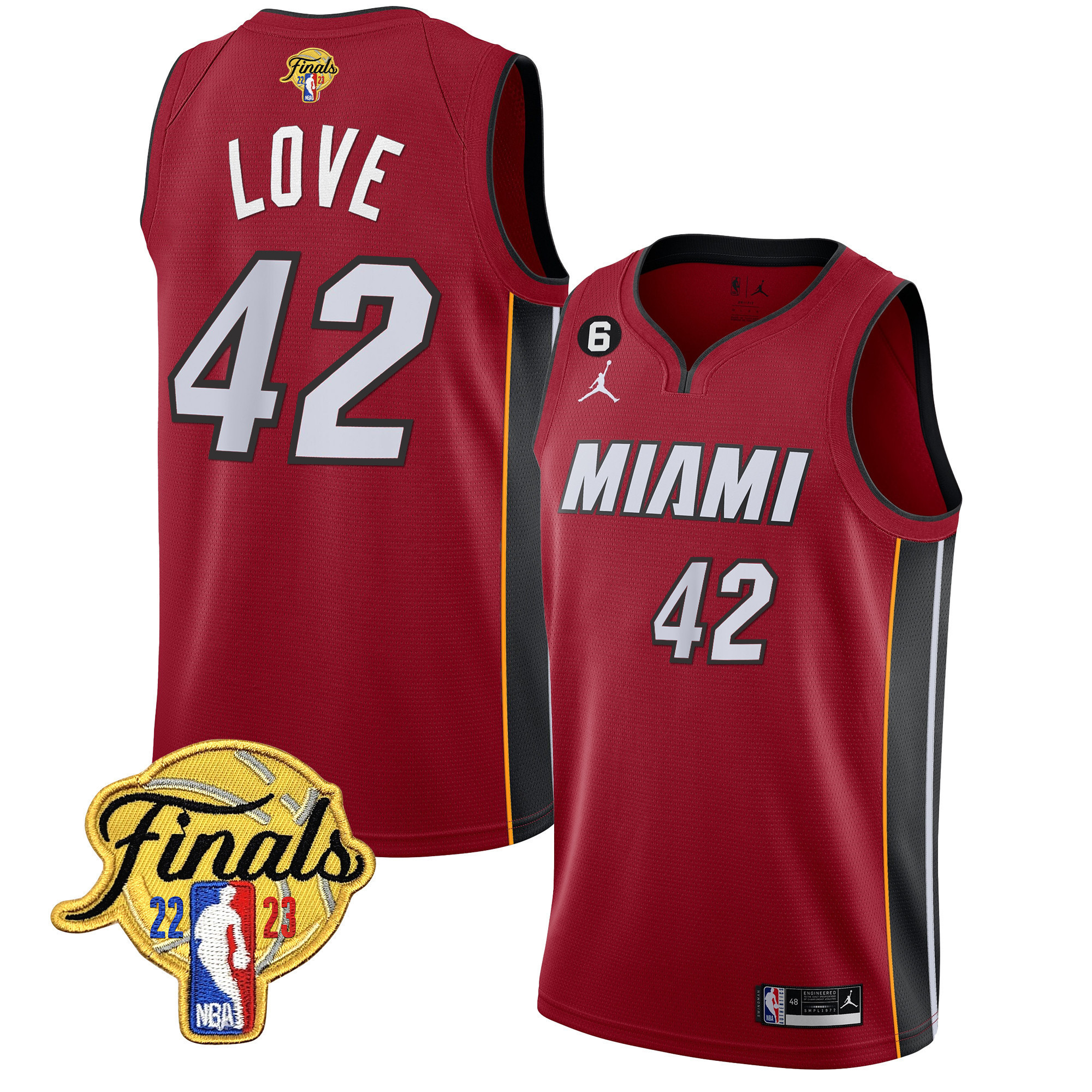 Kevin Love Men's Miami Heat Finals Patch Collection Statement Jersey - All Stitched
