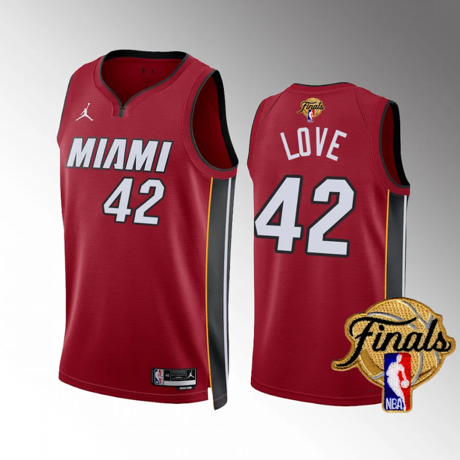 Kevin Love Miami Heat Finals Red #42 Icon Edition Jersey Men