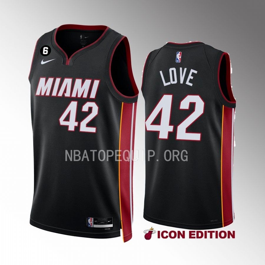 Kevin Love Miami Heat #42 Black Jersey Icon Edition Swingman