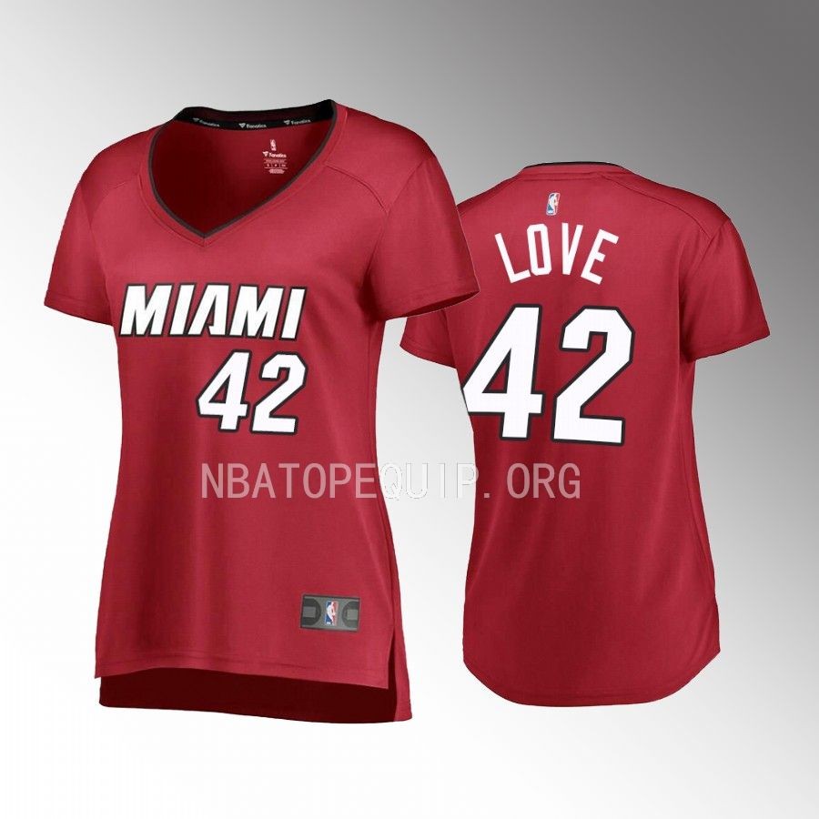 Kevin Love Miami Heat #42 Red Fast Break Women Jersey Icon