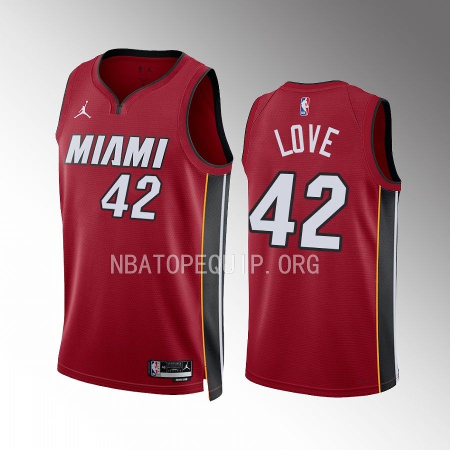 Kevin Love Miami Heat #42 Red Jersey Statement Edition Swingman