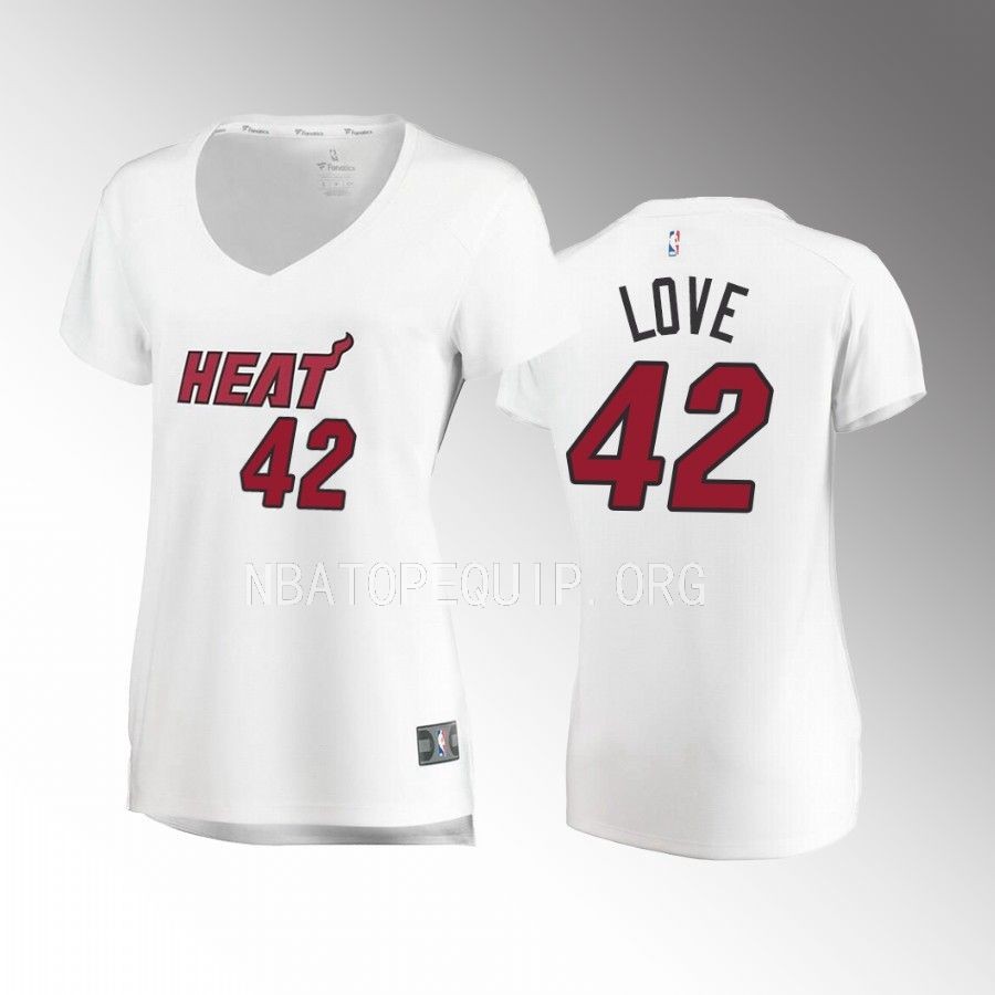 Kevin Love Miami Heat #42 White Fast Break Women Jersey Association