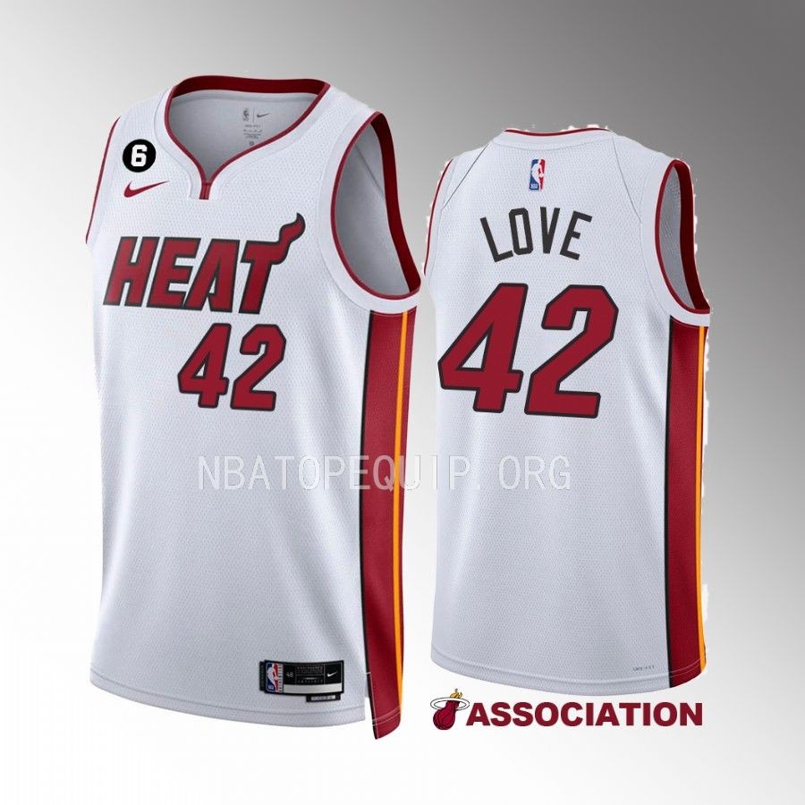 Kevin Love Miami Heat #42 White Jersey Association Edition Swingman