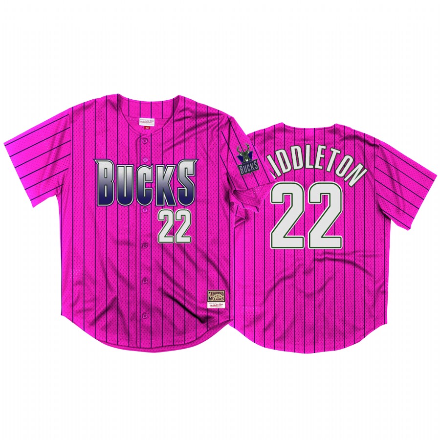 Khris Middleton #22 Milwaukee Bucks Neon World Baseball Jersey Purple