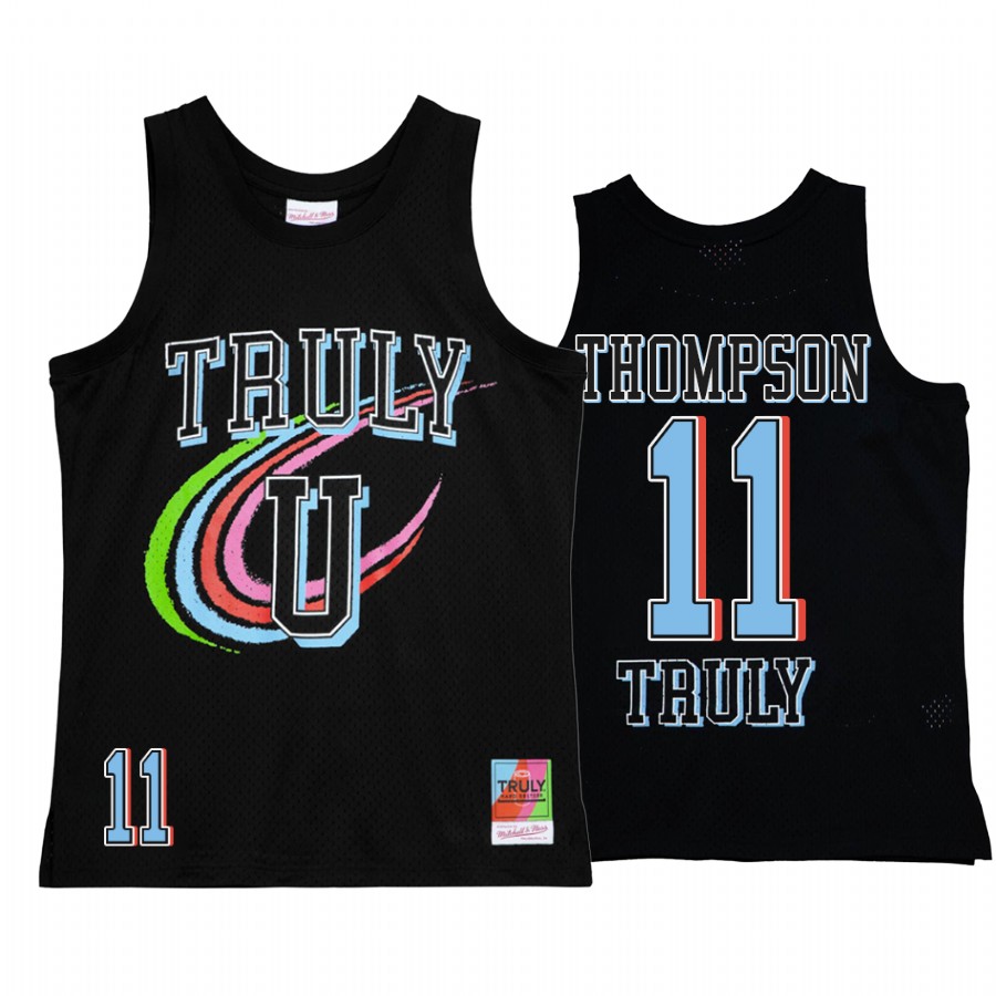 Klay Thompson 11 Golden State Warriors Truly U Black Jersey Throwback Tank
