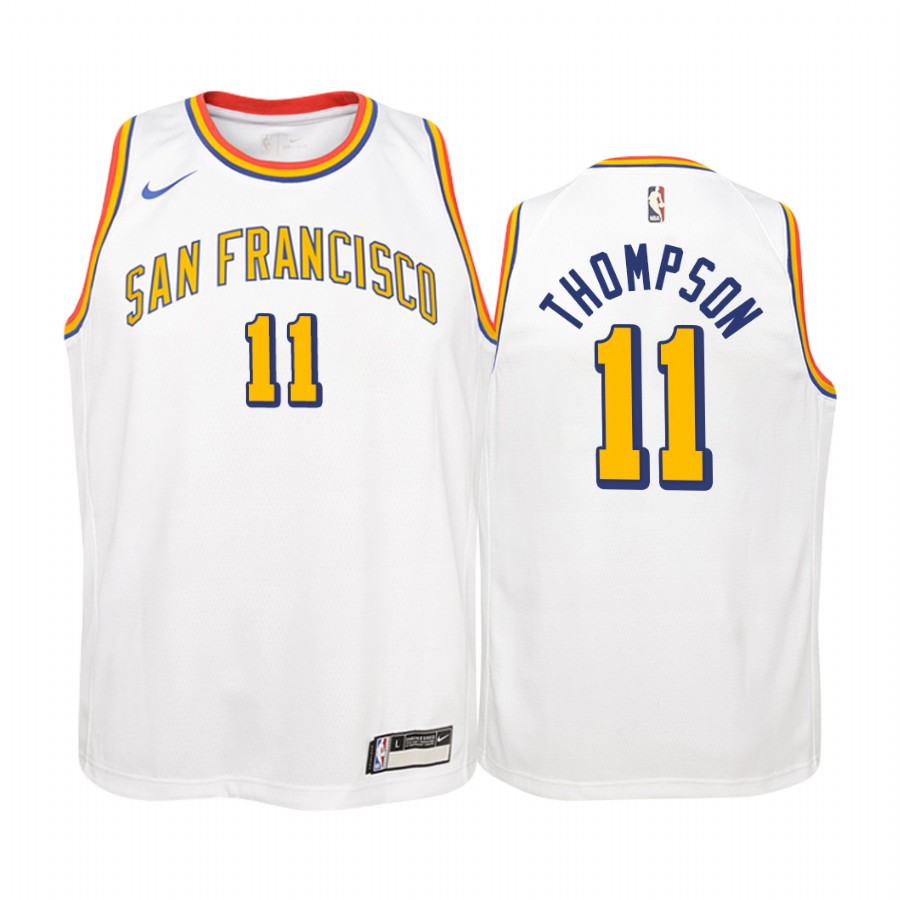 Klay Thompson Golden State Warriors  Hardwood Classics Youth Jersey - White
