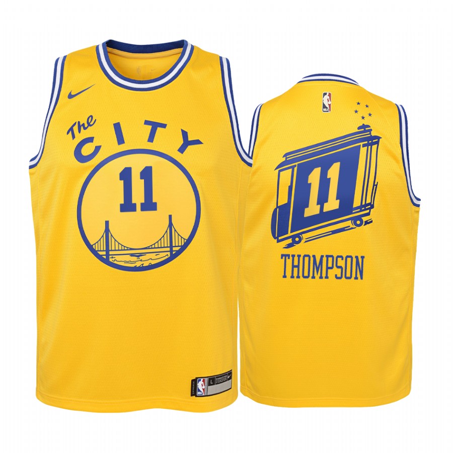 Klay Thompson Golden State Warriors  Hardwood Classics Youth Jersey - Yellow