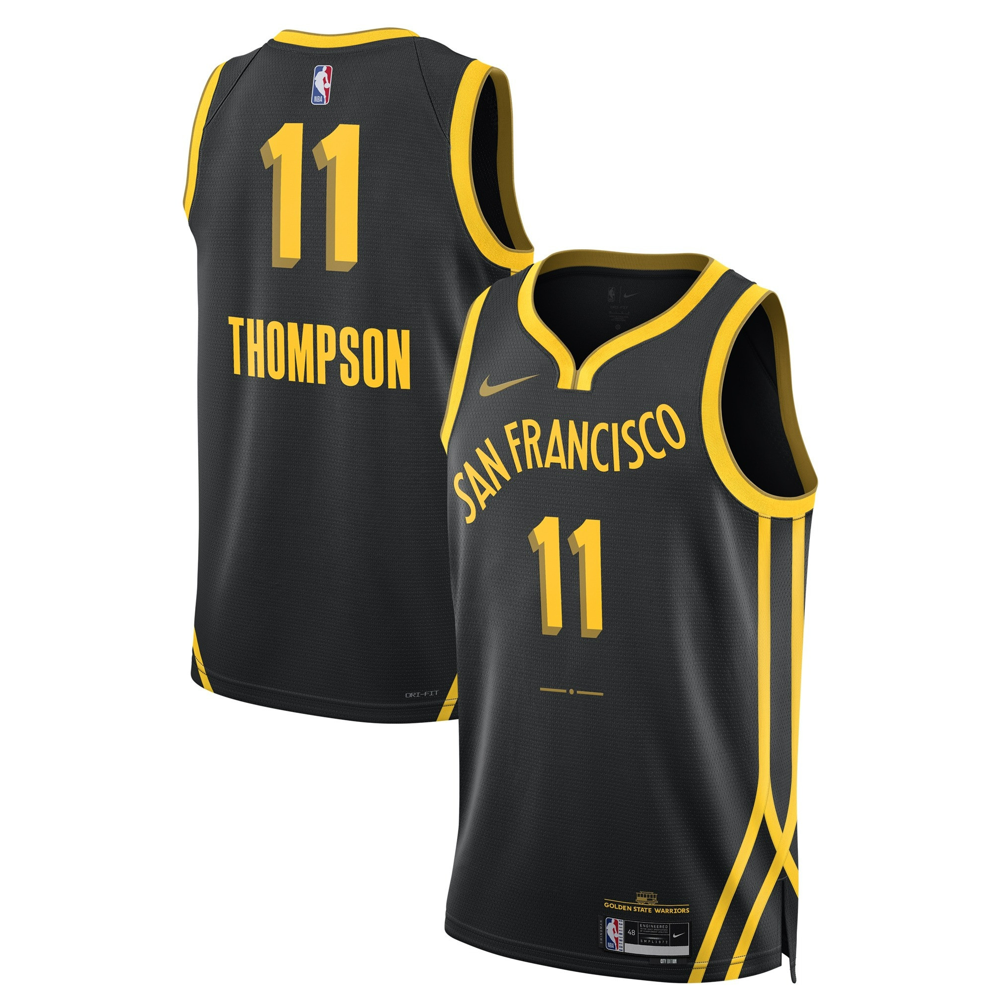 Klay Thompson Golden State Warriors Swingman City Edition Black Jersey - All Stitched