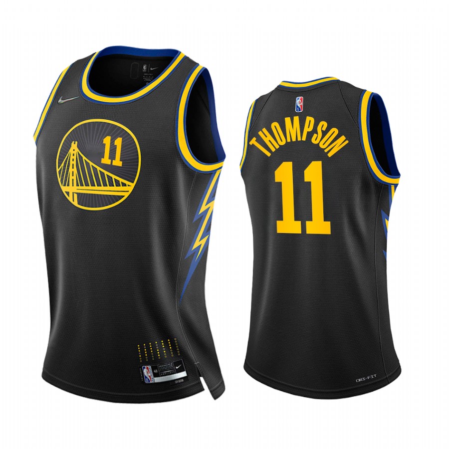 Klay Thompson Golden State Warriors Black City Edition Women Jersey 75th Diamond Badge