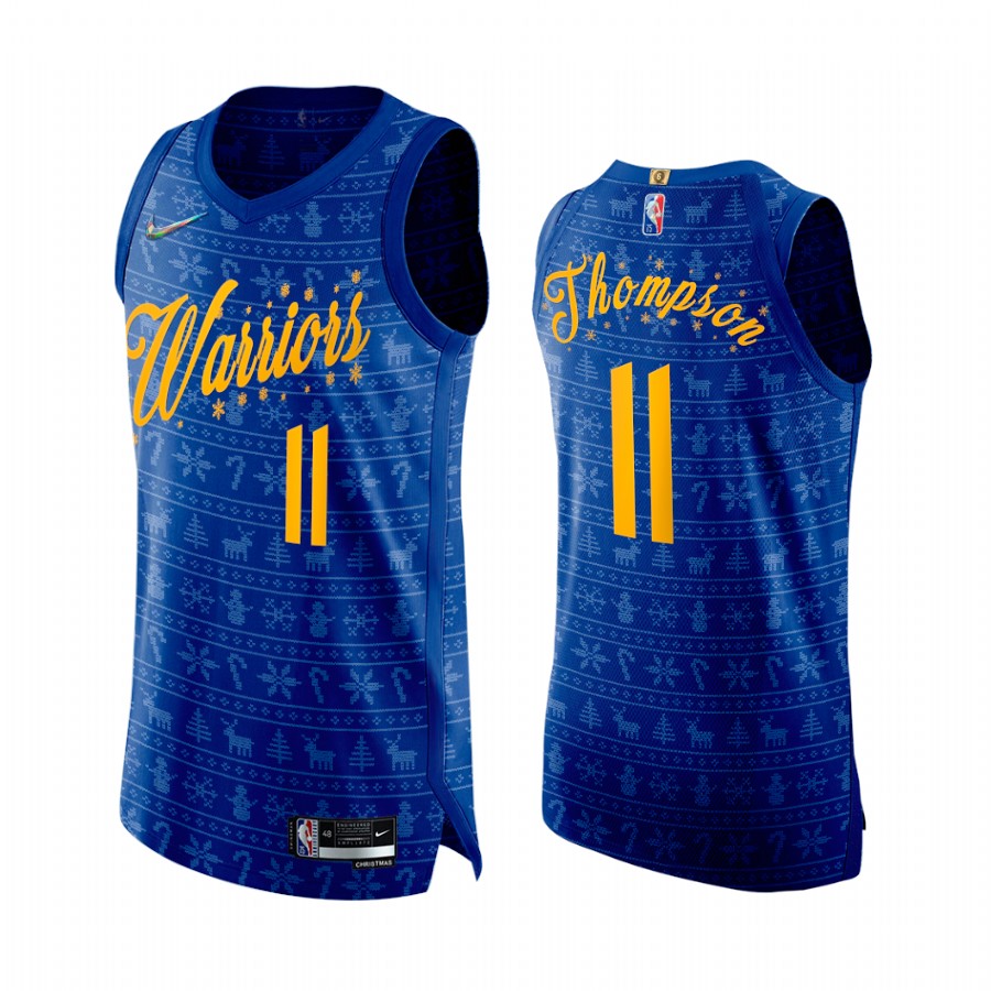 Klay Thompson Golden State Warriors Royal Christmas Eve Jersey 75th Anniversary