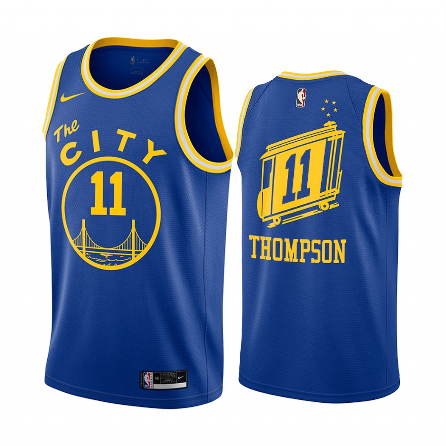 Klay Thompson Golden State Warriors Royal Classic Edition Throwback  Jersey