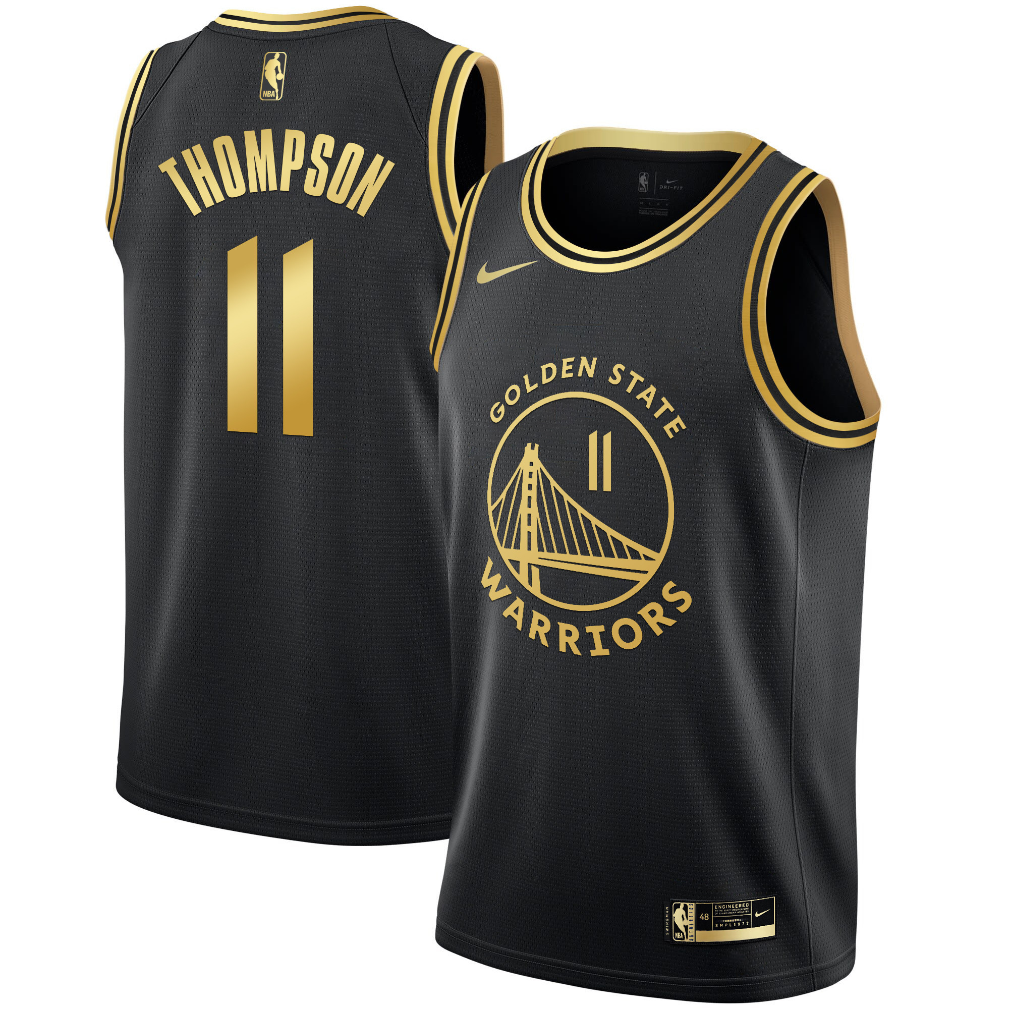 Klay Thompson Men's Golden State Warriors Black Limited & Gold Black Gold Jersey - All Stitched