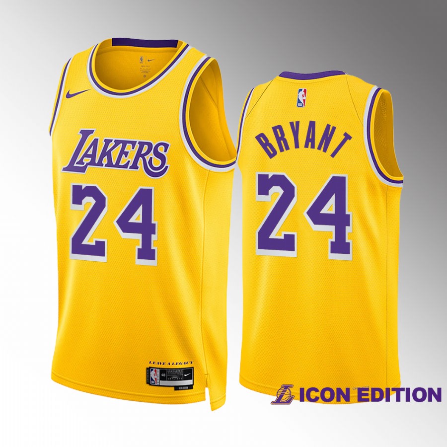 Kobe Bryant Los Angeles Lakers Gold #24 Icon Edition Jersey Swingman
