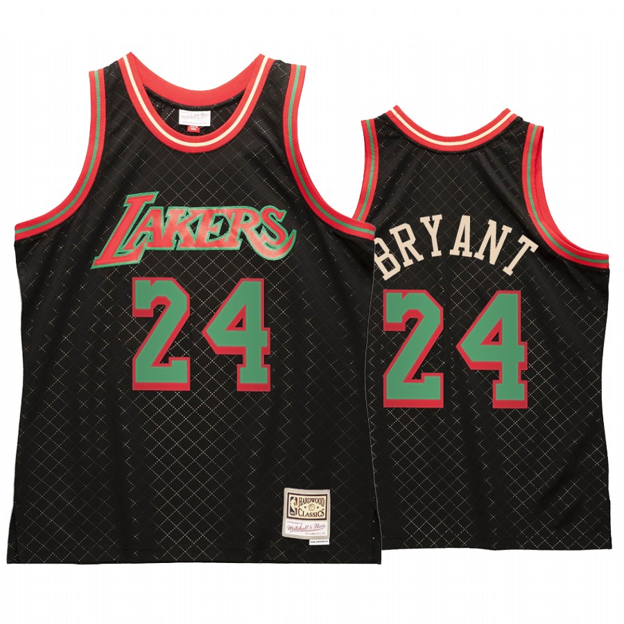 Kobe Bryant 24 Los Angeles Lakers Neapolitan Black Jersey Hardwood Classics
