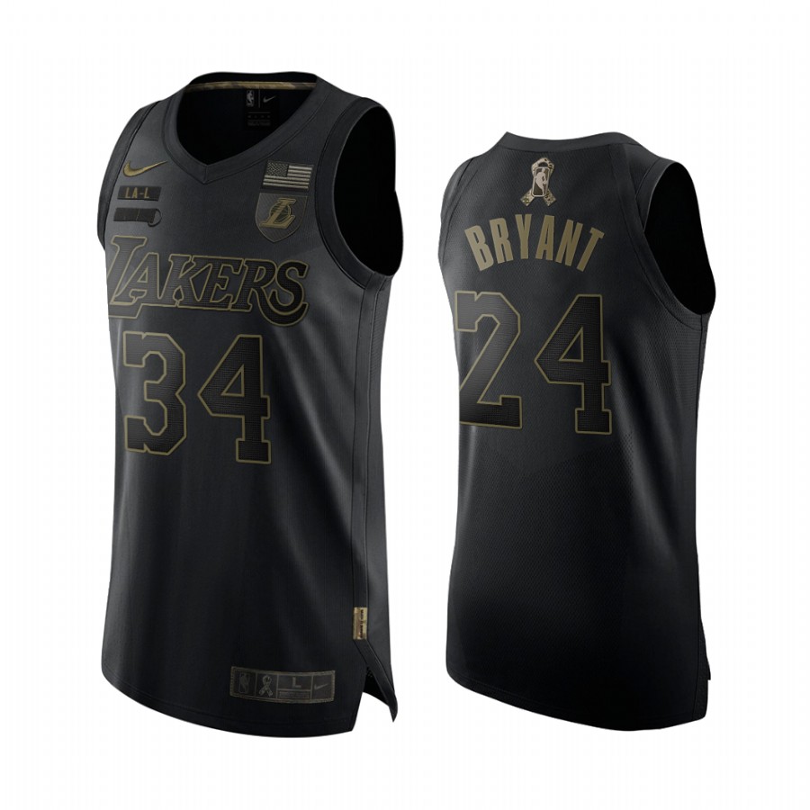 Kobe Bryant Los Angeles Lakers Salute To Service Black Limited Jersey