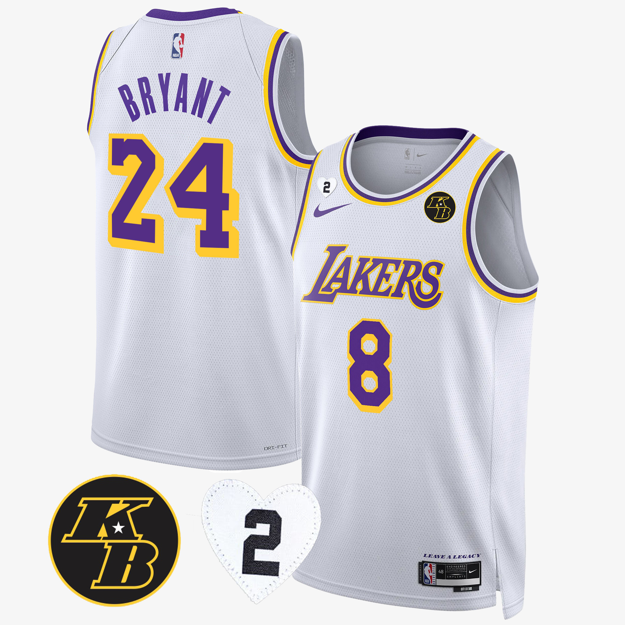 Kobe Bryant Men's Los Angeles Lakers Collection Association Jersey - All Stitched