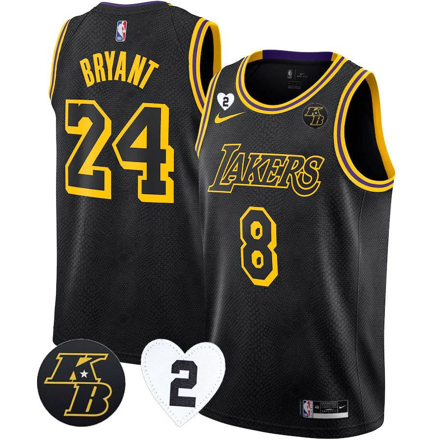 Kobe Bryant Men's Los Angeles Lakers Collection Black Mamba Jersey - All Stitched