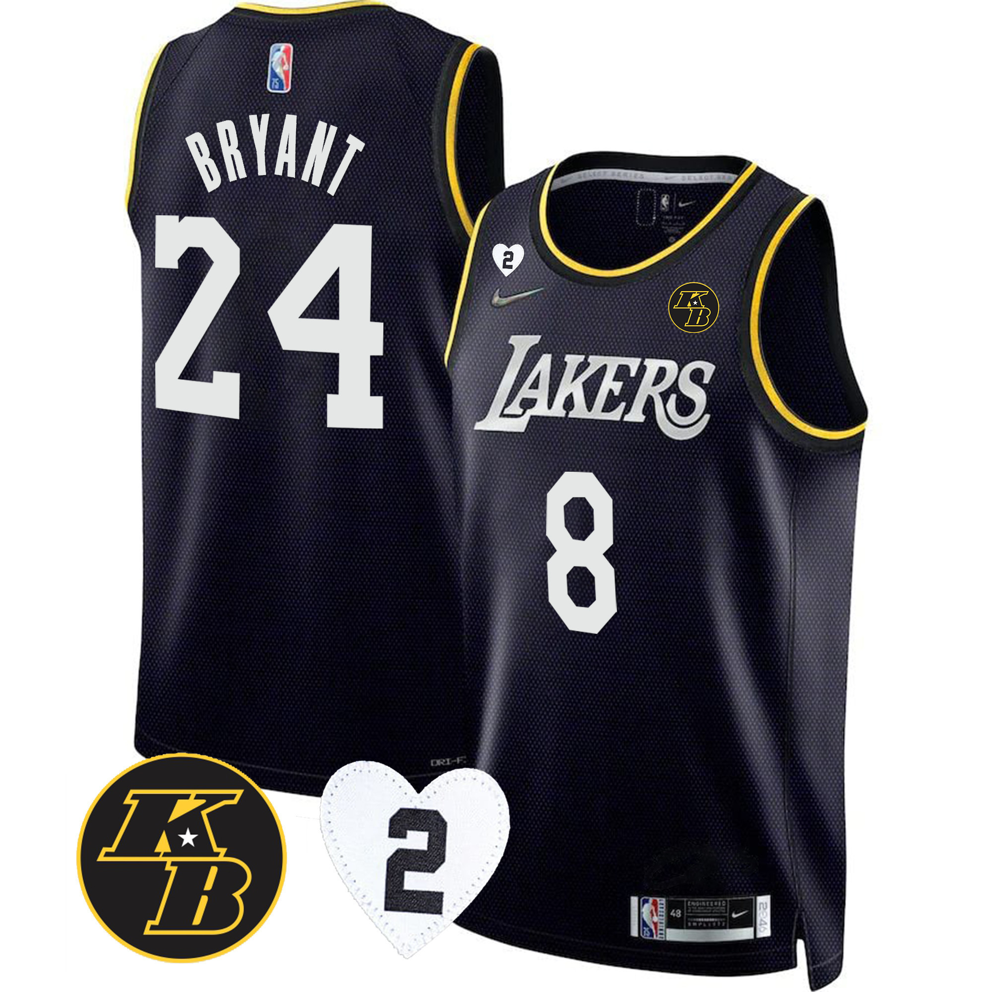 Kobe Bryant Men's Los Angeles Lakers Collection Black MVP Jersey - All Stitched