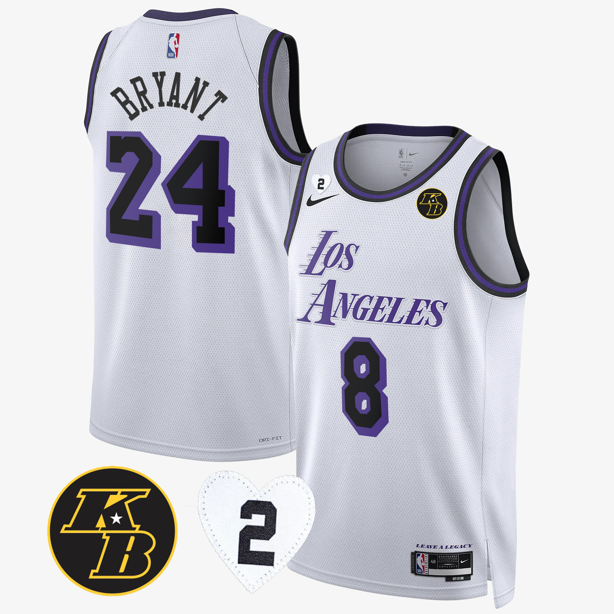 Kobe Bryant Men's Los Angeles Lakers Collection City Jersey - All Stitched