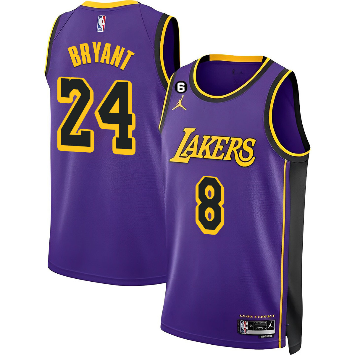 Kobe Bryant Men's Los Angeles Lakers Collection Purple Jersey - All Stitched