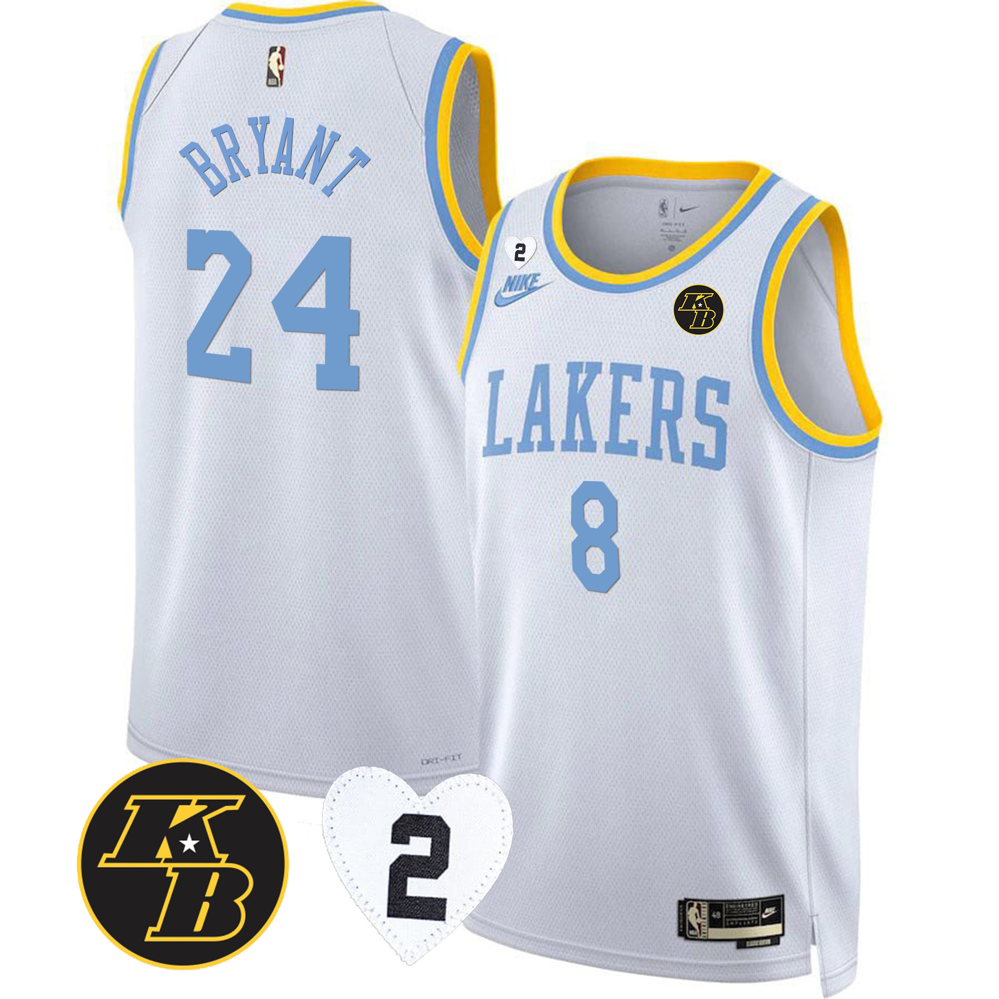 Kobe Bryant Men's Los Angeles Lakers Collection White Classic Jersey - All Stitched