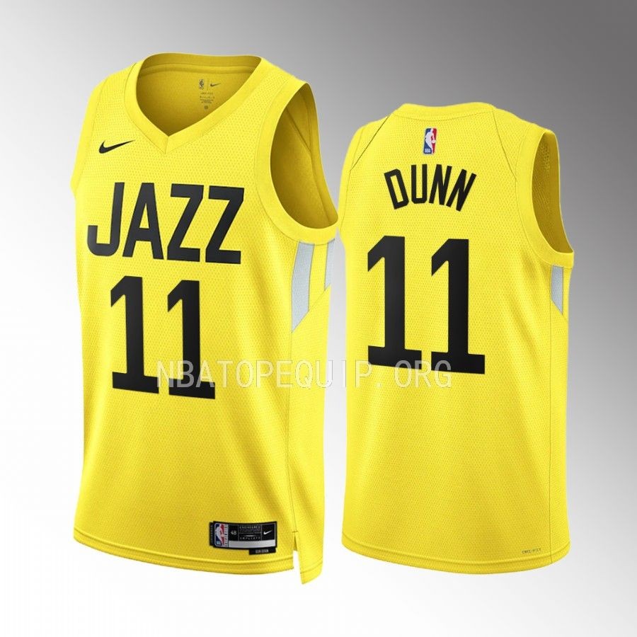 Kris Dunn Utah Jazz Yellow #11 Icon Edition Jersey Swingman