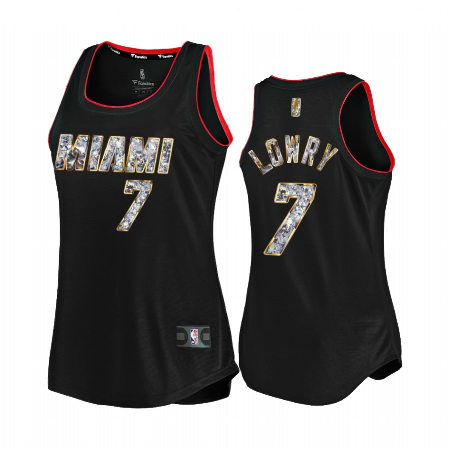 Kyle Lowry Miami Heat #7 Black 75th Diamond Badge Women Jersey