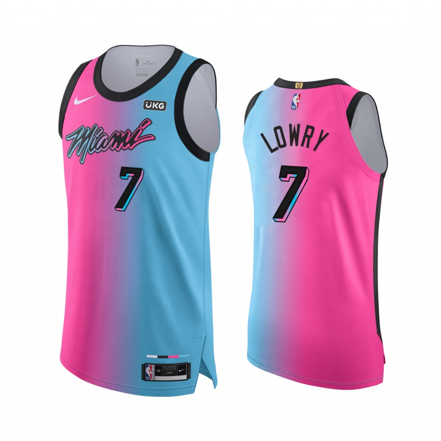 Kyle Lowry Miami Heat Blue Pink  Jersey City Edition