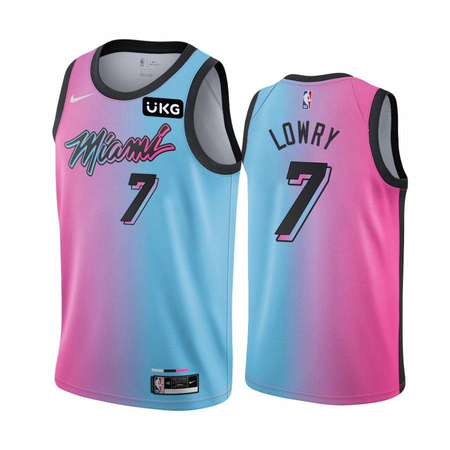 Kyle Lowry Miami Heat Blue Pink City Edition #7 Jersey Trade