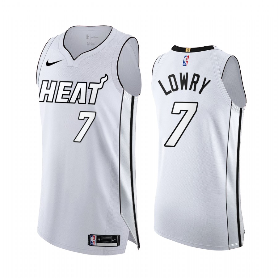 Kyle Lowry White Hot #7 Miami Heat Playoffs Jersey