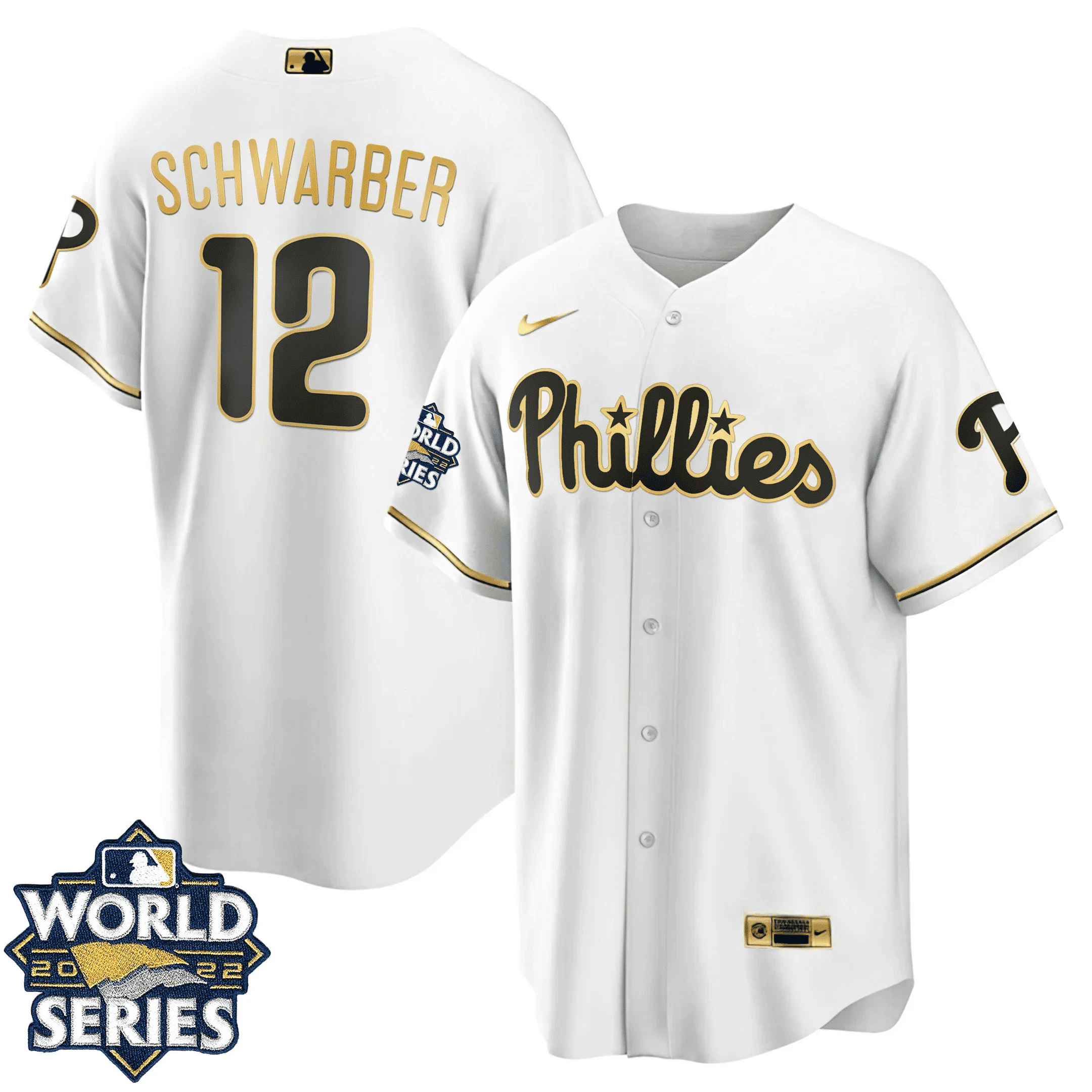 Kyle Schwarber Youth's Philadelphia Phillies Gold World Series Limited Cool White Jersey