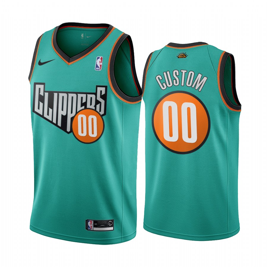 LA Clippers Custom Throwback to 1993 Road Jersey Green