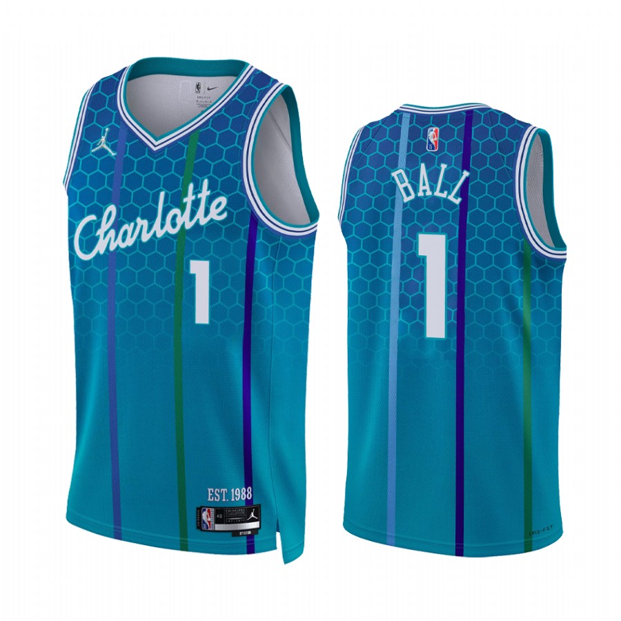 LaMelo Ball Charlotte Hornets New Number Blue #1 City Edition Jersey