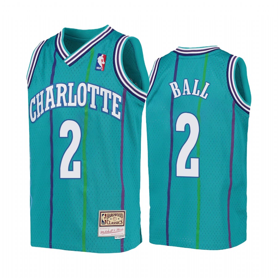 LaMelo Ball Charlotte Hornets Youth Teal Hardwood Classics Jersey