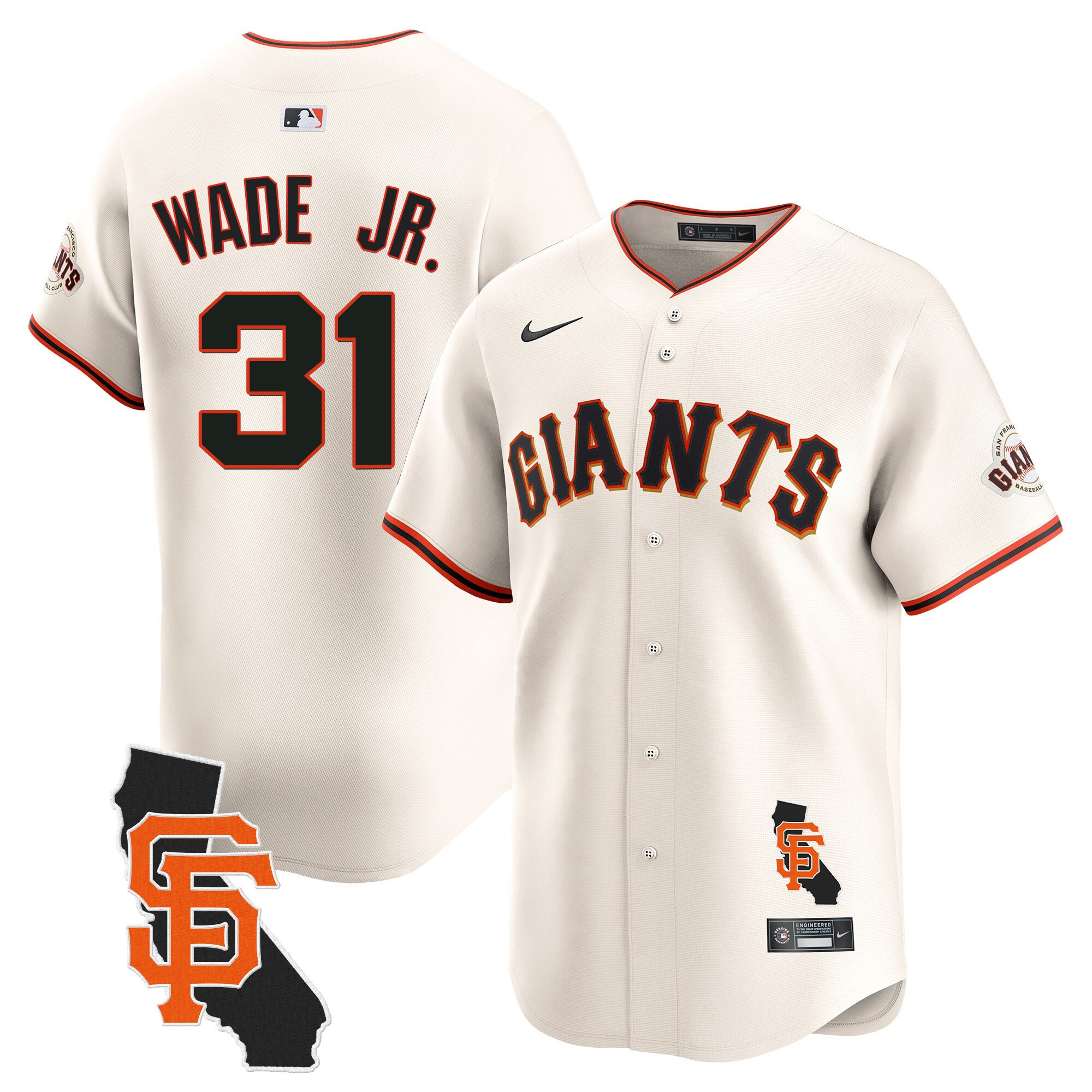 LaMonte Wade Jr. Men's San Francisco Giants California Patch Vapor Premier Limited Cream Jersey