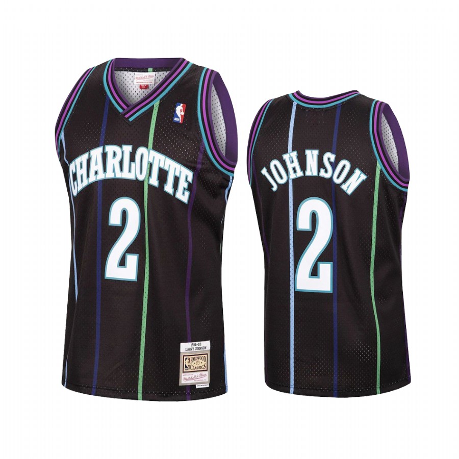 Larry Johnson #2 Charlotte Hornets Black Reload Jersey