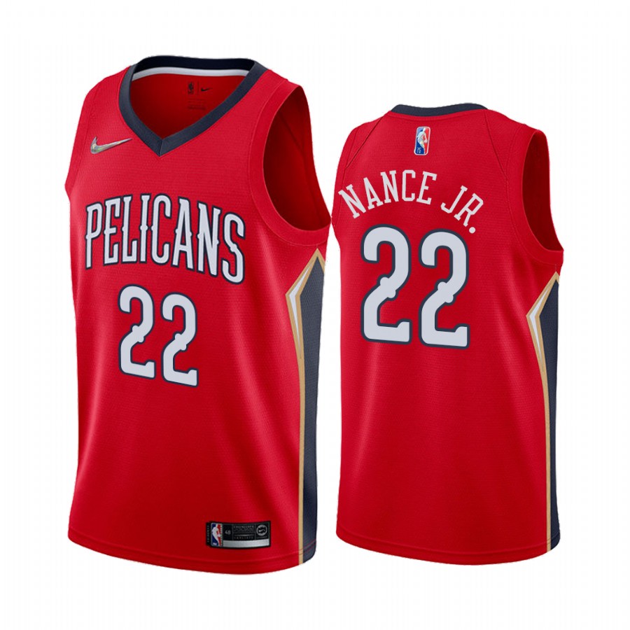 Larry Nance Jr. New Orleans Pelicans Red #22 Statement Edition Jersey Diamond Badge