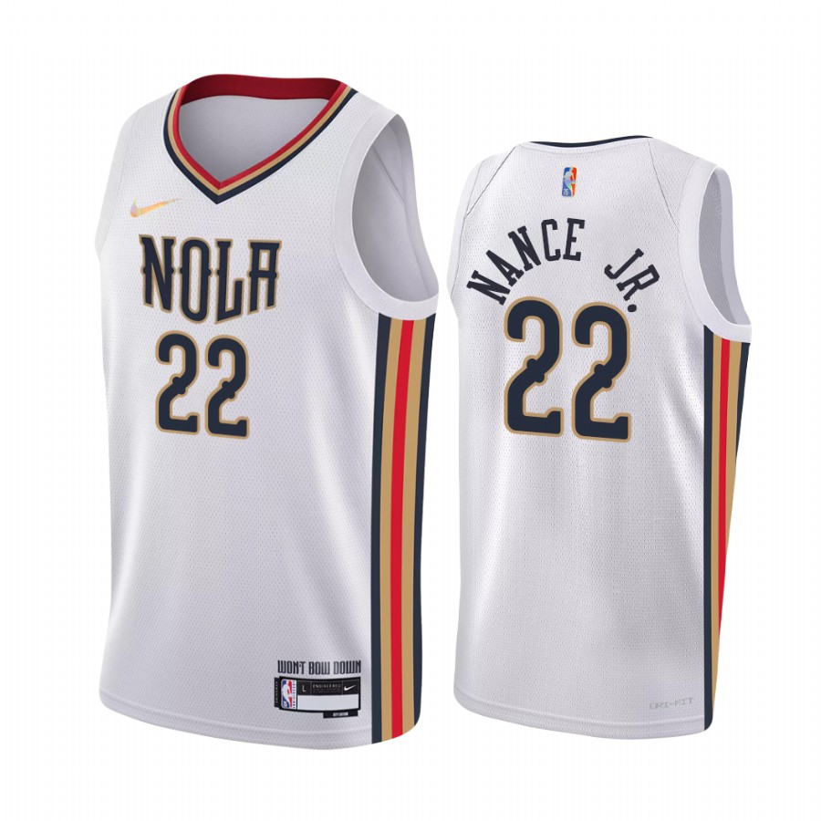 Larry Nance Jr. New Orleans Pelicans White #22 Association Edition Jersey Diamond Badge