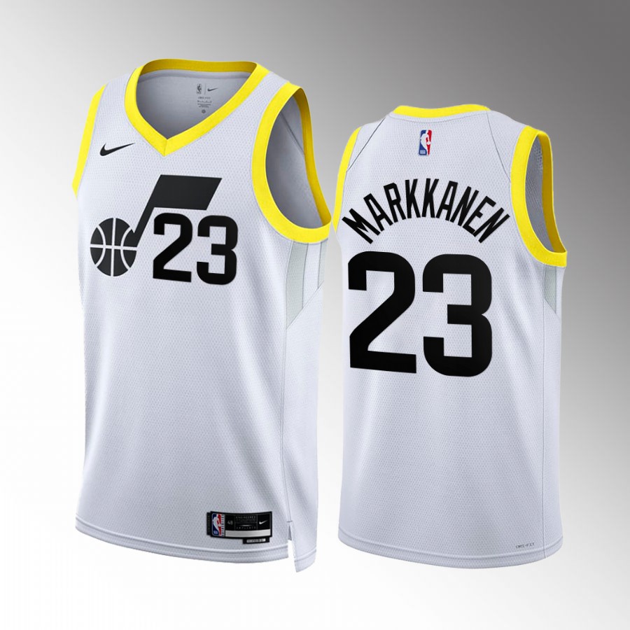 Lauri Markkanen Utah Jazz White #23 Association Edition Jersey Swingman