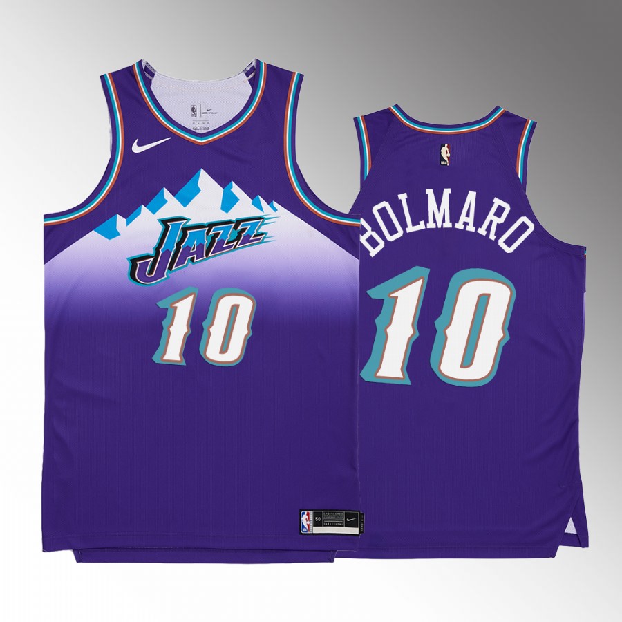 Leandro Bolmaro Utah Jazz Purple #10 Hardwood Classics Jersey